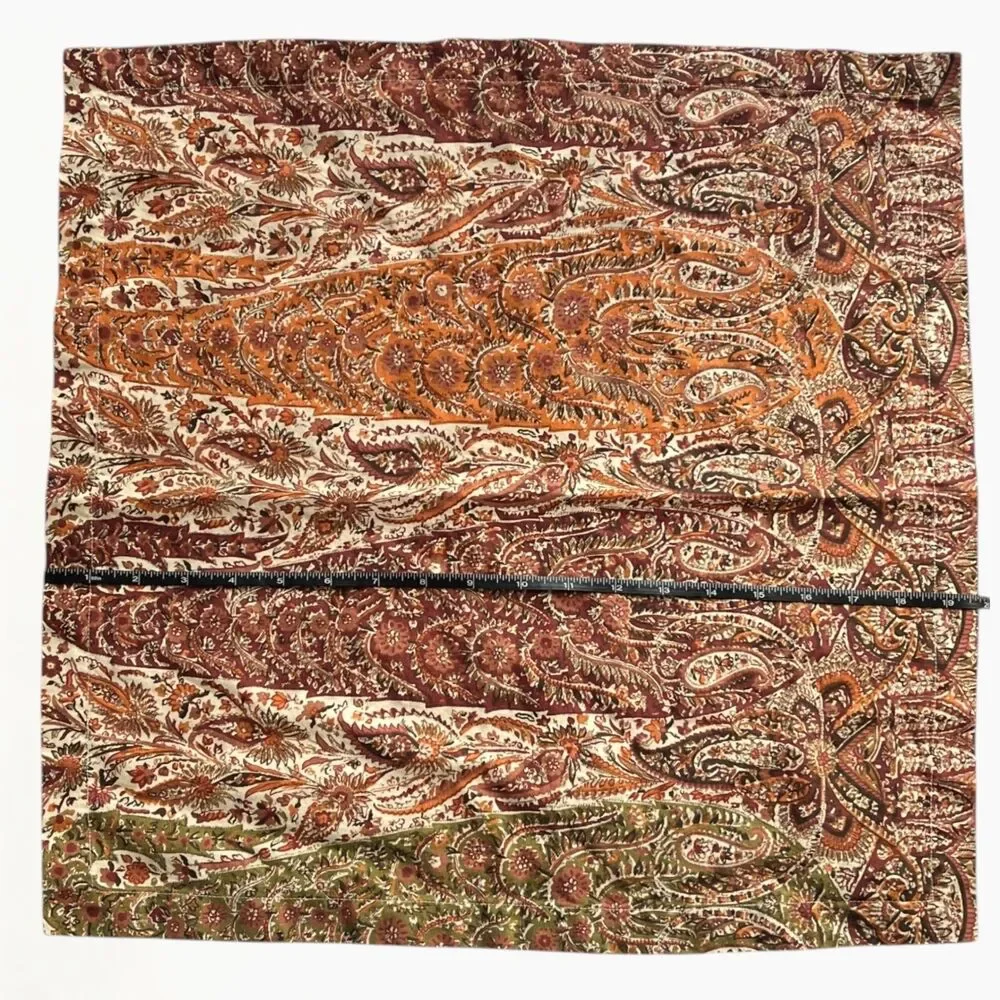 Pottery Barn Napkin Replacement 1 Pc Brown Red Orange Paisley Cotton Linen 20x20